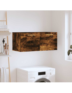 Mobile a Parete Rovere Fumo 80x36,5x35 cm in Legno Multistrato