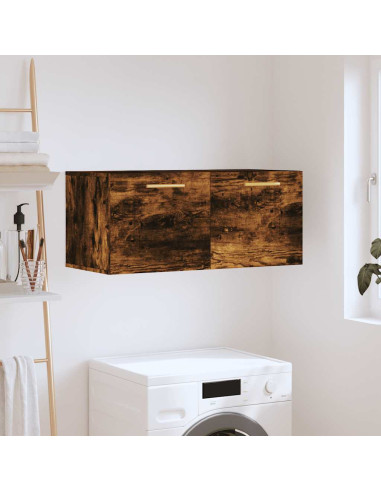 Mobile a Parete Rovere Fumo 80x36,5x35 cm in Legno Multistrato
