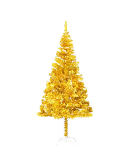 Albero di Natale Preilluminato con Palline Oro 180 cm PET