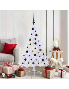 Albero di Natale artificiale Bianco 150 cm PVC e Acciaio
