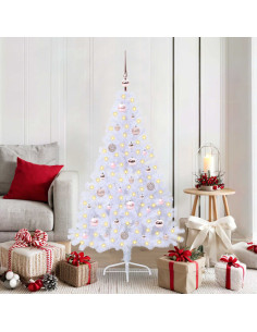 Albero di Natale artificiale Bianco 150 cm PVC e Acciaio