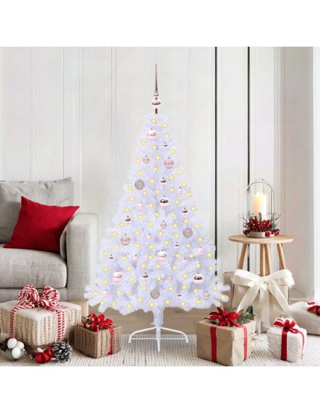 Albero di Natale artificiale Bianco 150 cm PVC e Acciaio