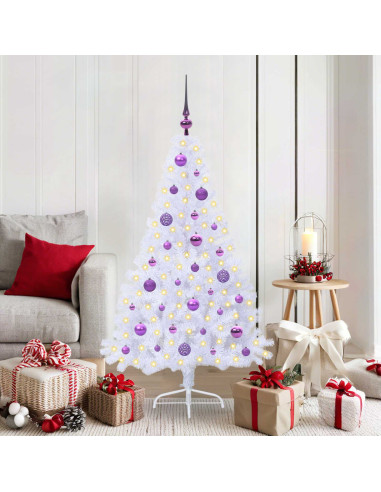 Albero di Natale artificiale Bianco 150 cm PVC e Acciaio