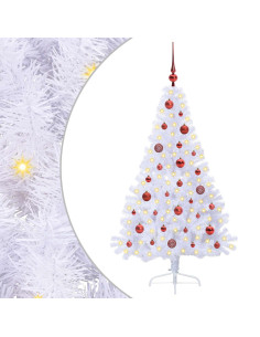 Albero di Natale artificiale Bianco 150 cm PVC e Acciaio 2