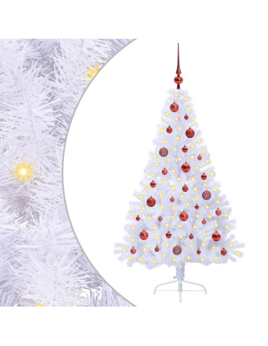 Albero di Natale artificiale Bianco 150 cm PVC e Acciaio