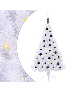 Albero di Natale artificiale Bianco 150 cm PVC e Acciaio 2