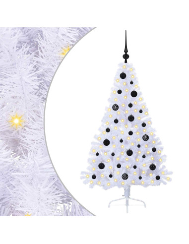 Albero di Natale artificiale Bianco 150 cm PVC e Acciaio
