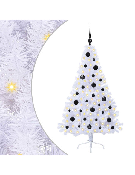 Albero di Natale artificiale Bianco 150 cm PVC e Acciaio
