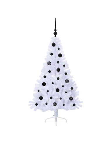 Albero di Natale artificiale Bianco 150 cm PVC e Acciaio
