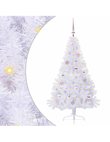 Albero di Natale artificiale Bianco 150 cm PVC e Acciaio