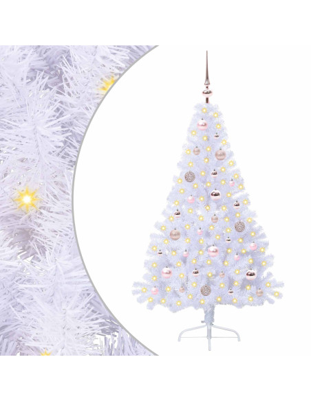 Albero di Natale artificiale Bianco 150 cm PVC e Acciaio