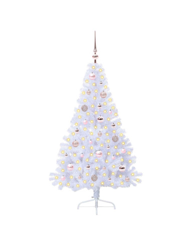 Albero di Natale artificiale Bianco 150 cm PVC e Acciaio