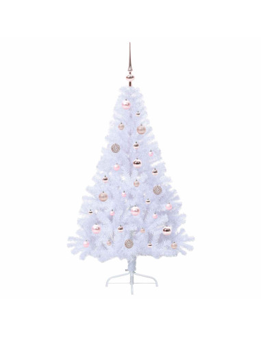 Albero di Natale artificiale Bianco 150 cm PVC e Acciaio