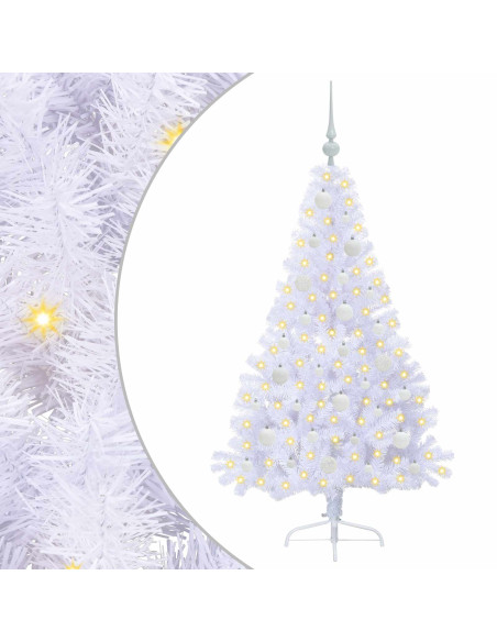 Albero di Natale artificiale Bianco 150 cm PVC e Acciaio