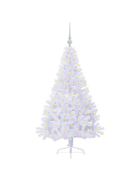 Albero di Natale artificiale Bianco 150 cm PVC e Acciaio