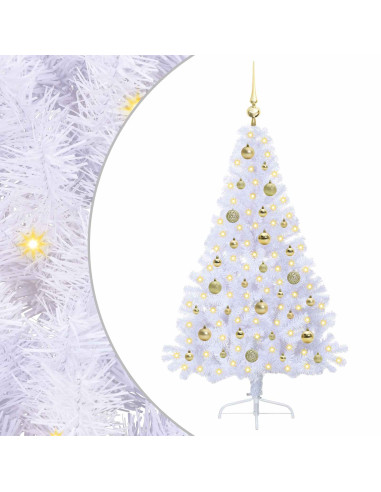 Albero di Natale artificiale Bianco 150 cm PVC e Acciaio