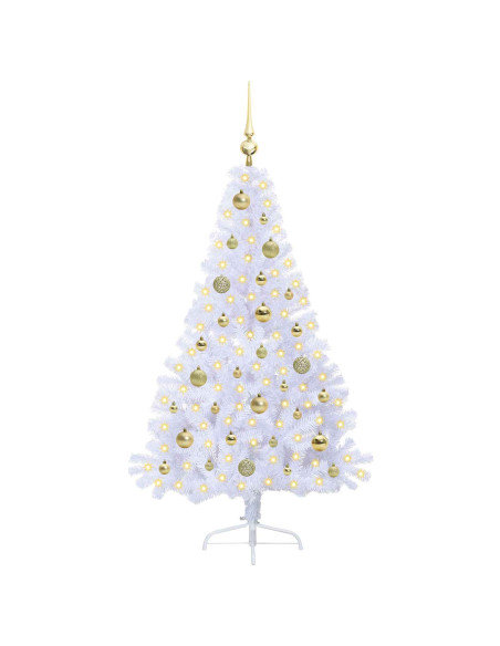 Albero di Natale artificiale Bianco 150 cm PVC e Acciaio
