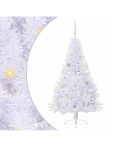 Albero di Natale artificiale Bianco 150 cm PVC e Acciaio