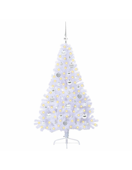 Albero di Natale artificiale Bianco 150 cm PVC e Acciaio