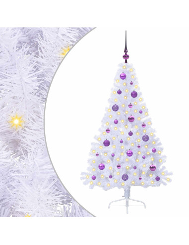 Albero di Natale artificiale Bianco 150 cm PVC e Acciaio