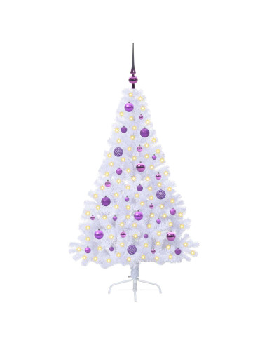 Albero di Natale artificiale Bianco 150 cm PVC e Acciaio