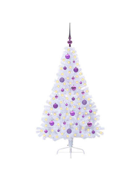 Albero di Natale artificiale Bianco 150 cm PVC e Acciaio