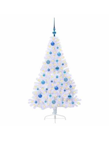 Albero di Natale artificiale Bianco 150 cm PVC e Acciaio