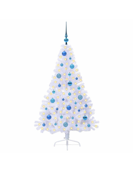 Albero di Natale artificiale Bianco 150 cm PVC e Acciaio