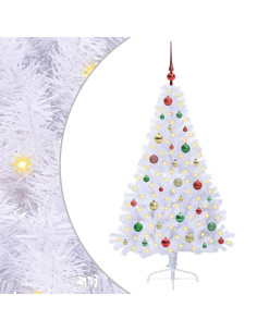 Albero di Natale artificiale Bianco 150 cm PVC e Acciaio 2