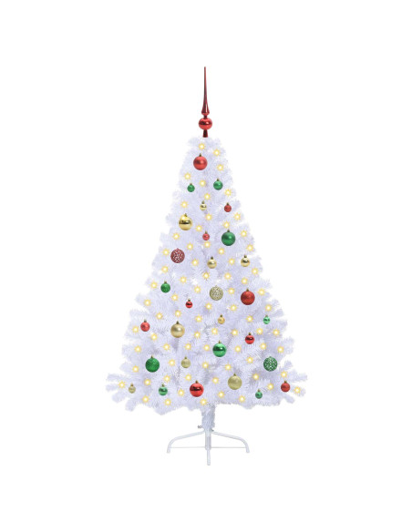 Albero di Natale artificiale Bianco 150 cm PVC e Acciaio
