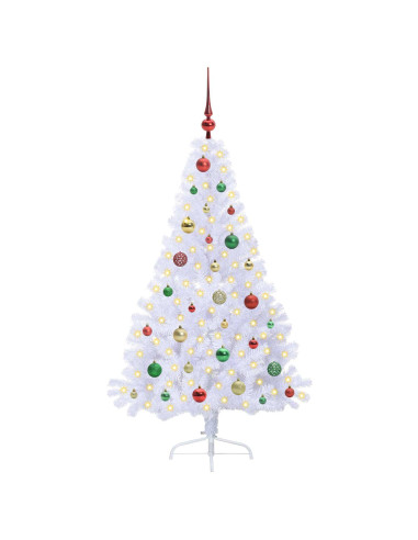 Albero di Natale artificiale Bianco 150 cm PVC e Acciaio