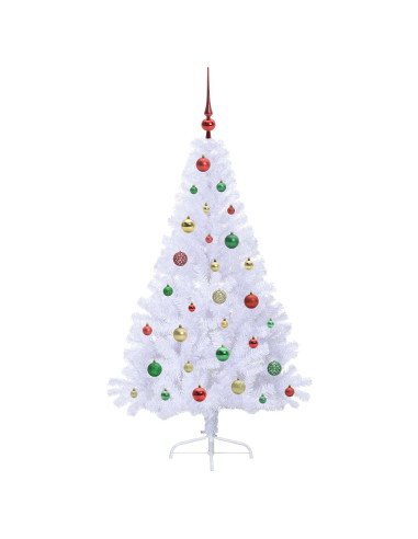 Albero di Natale artificiale Bianco 150 cm PVC e Acciaio