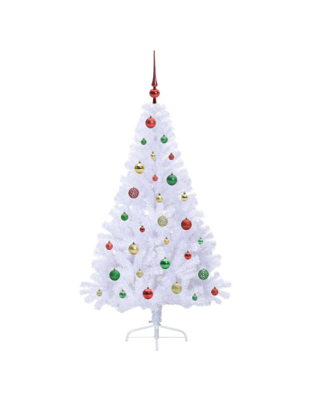 Albero di Natale artificiale Bianco 150 cm PVC e Acciaio