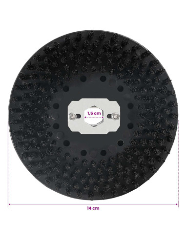 Testina spazzola per lucidatrice 4 pz Ø 13 cm Nero PP e nylon