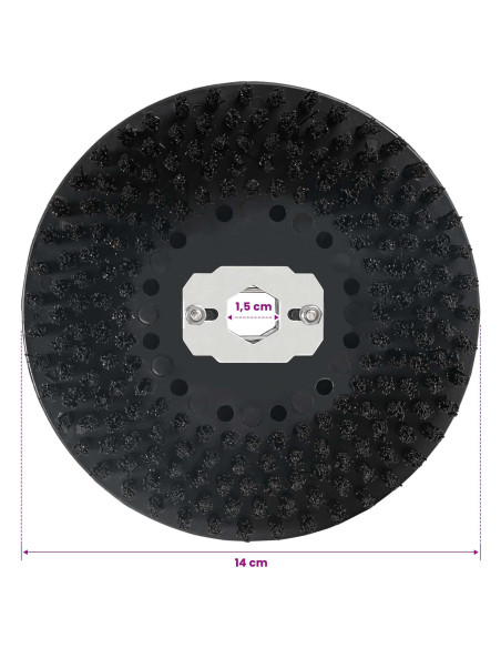 Testina spazzola per lucidatrice 4 pz Ø 13 cm Nero PP e nylon