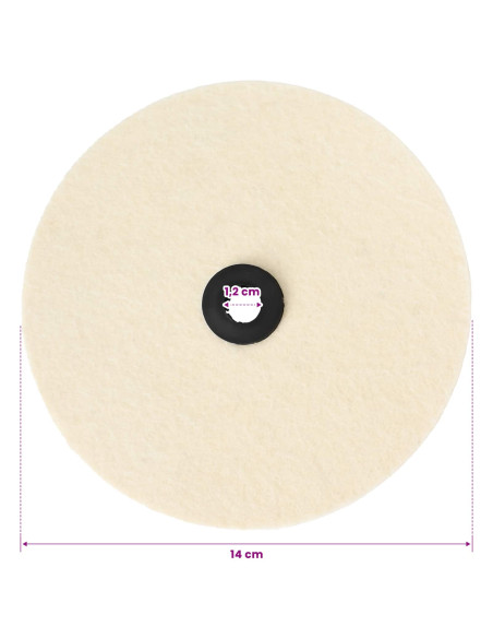 Dischi in feltro per lucidatrice 4 pz Ø 14 cm Crema Chiara