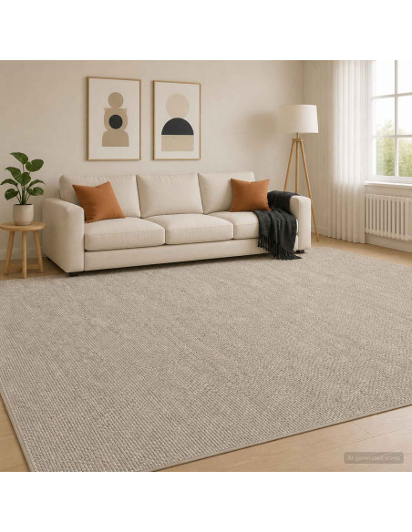 Tappeto Beige 300 x 400 cm 100% Poliestere 3 mm Lavabile