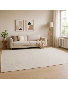 Tappeto Crema 160 x 230 cm 100% Poliestere 3 mm Lavabile