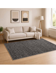 Tappeto Antracite 120 x 180 cm 100% Poliestere 3 mm Lavabile