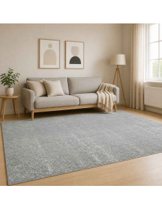 Tappeto Grigio 190 x 300 cm 100% Poliestere 3 mm Lavabile