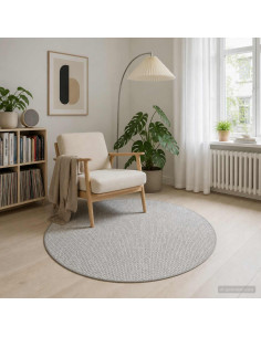 Tappeto Grigio Ø 120 cm 100% Poliestere 3 mm Lavabile