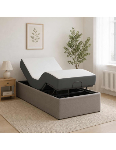 Telaio Letto Elettrico Regolabile Tortora 200 x 100 x 33,5 cm