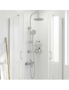 Sistema Doccia Nero Acciaio Inox 21 x 48 x 112 cm
