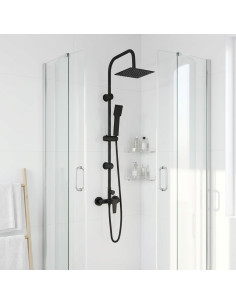 Sistema Doccia Nero Acciaio Inox 21 x 48 x 112 cm