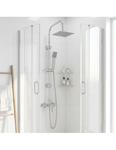 Sistema Doccia Cromato Acciaio Inox 21 x 48 x 112 cm