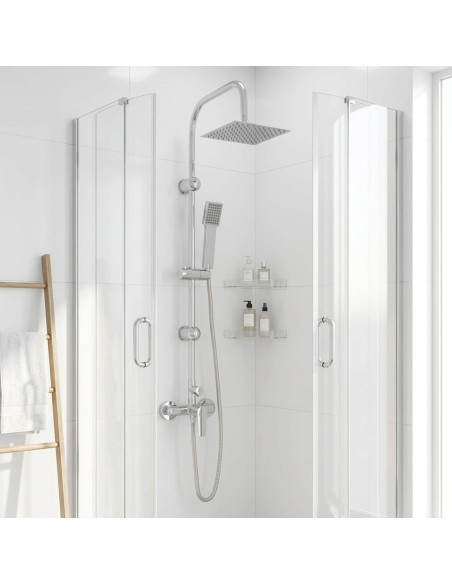 Sistema Doccia Cromato Acciaio Inox 21 x 48 x 112 cm