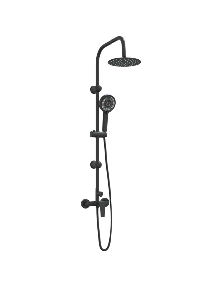 Sistema Doccia Nero Acciaio Inox 21 x 48 x 112 cm