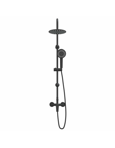 Sistema Doccia Nero Acciaio Inox 21 x 48 x 112 cm