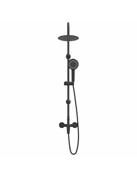 Sistema Doccia Nero Acciaio Inox 21 x 48 x 112 cm