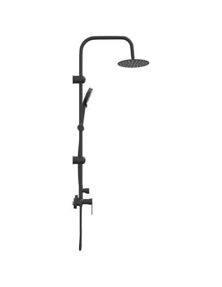Sistema Doccia Nero Acciaio Inox 21 x 48 x 112 cm